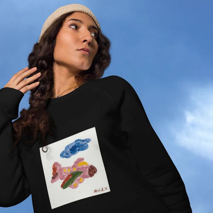 Kid Airplane (SOL'S Unisex Organic Raglan Sweatshirt) product image (1)