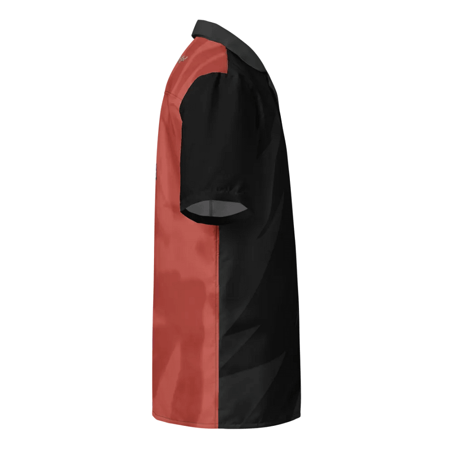 Two Tone Black and Red Blessed by God Button-up Shirt product image (5)