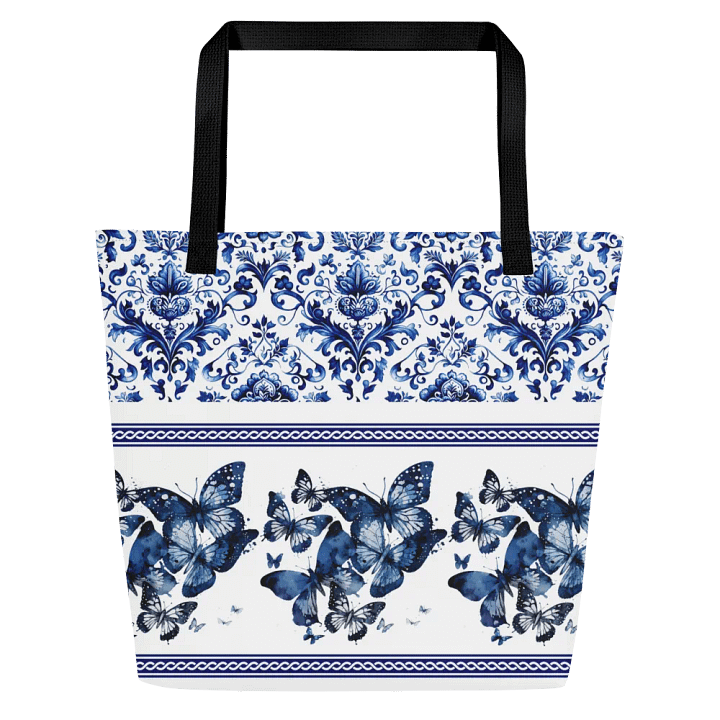 Vintage Blue Floral Bag with Butterflies product image (1)
