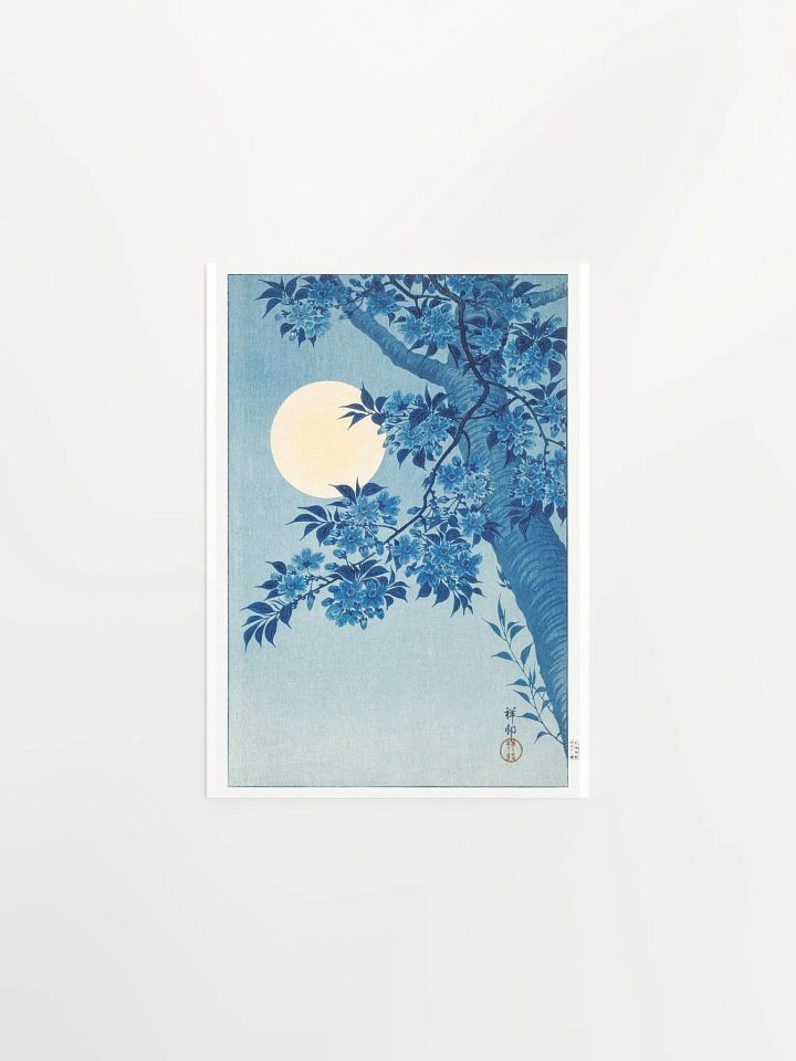 Blossoming Cherry on a Moonlit Night by Ohara Koson product image (1)