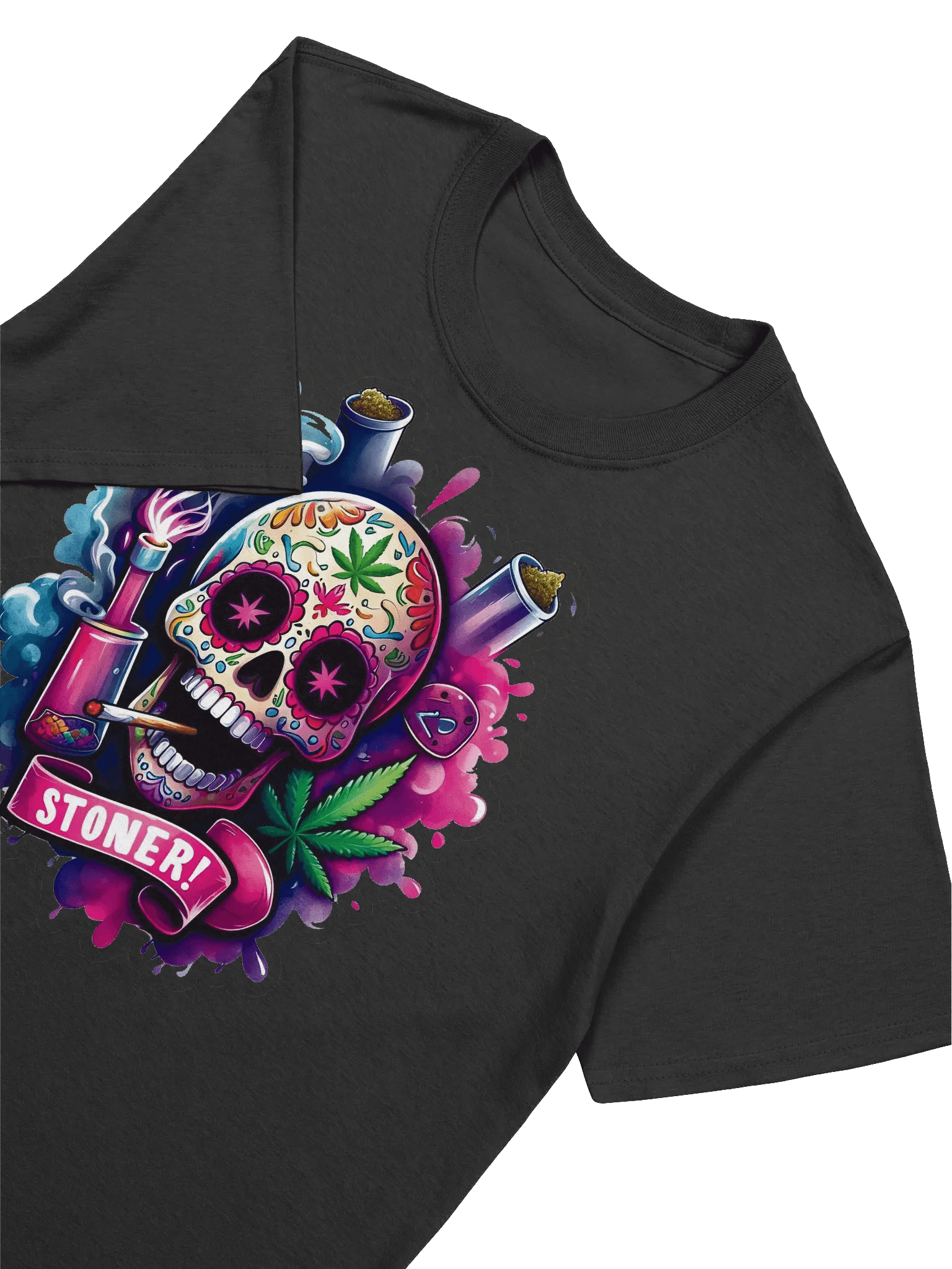 Sugar Skull Art - 420 Stoner T-Shirt product image (15)