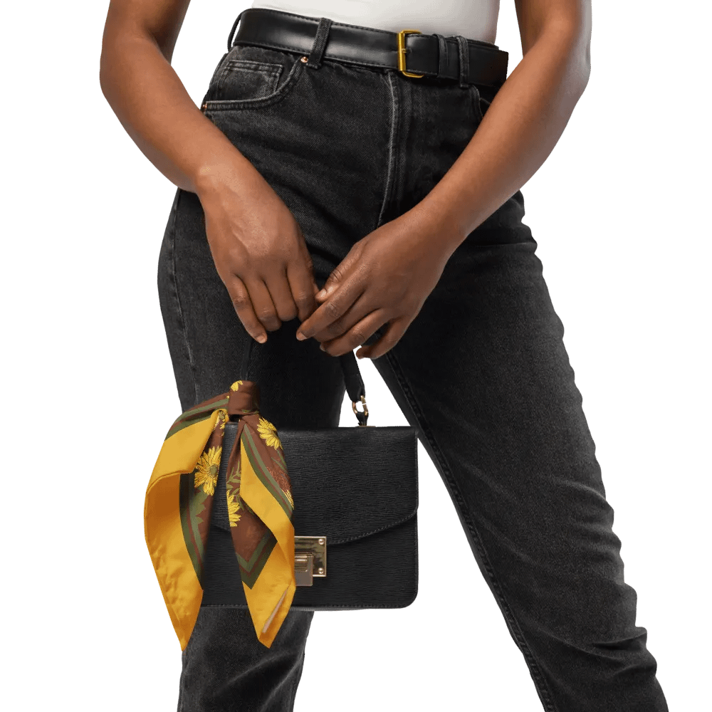 “Helianthus Sunflower Amongst the Greens” Bandana with Gold product image (4)