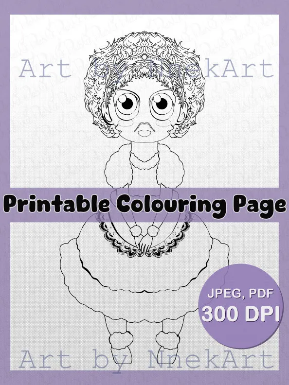Holidoll Colouring Page product image (1)