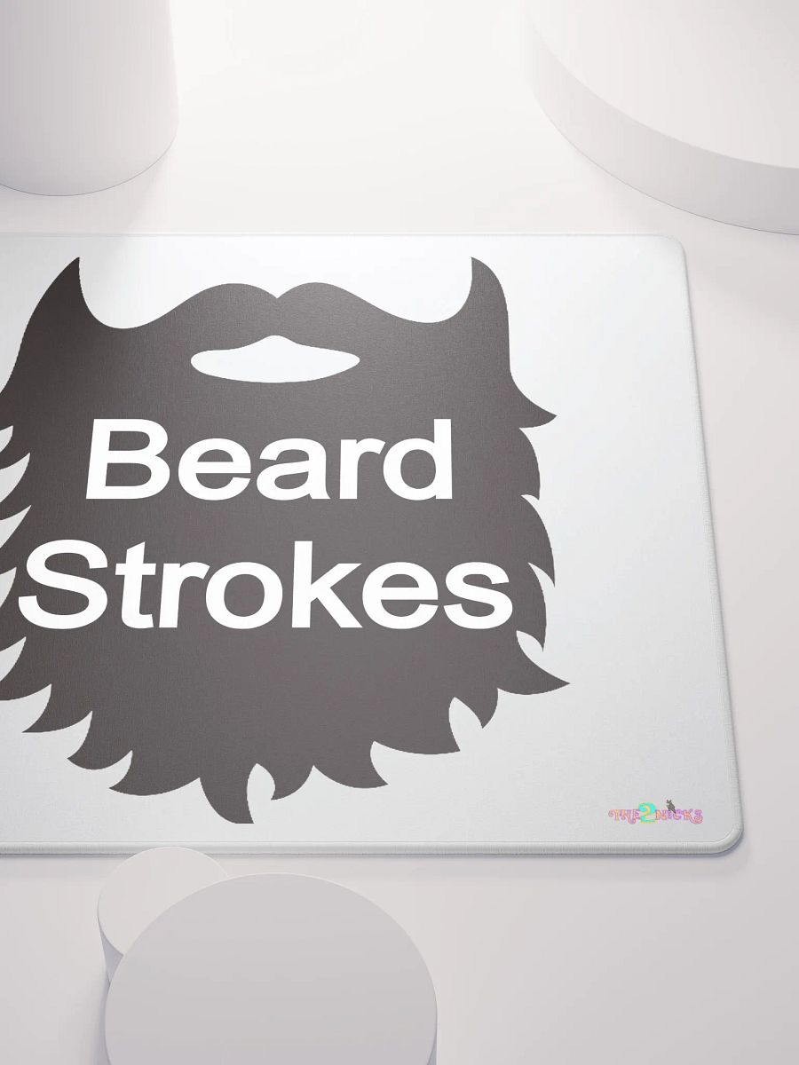 Black Beard Strokes Gaming Mouse Pad (White) product image (5)