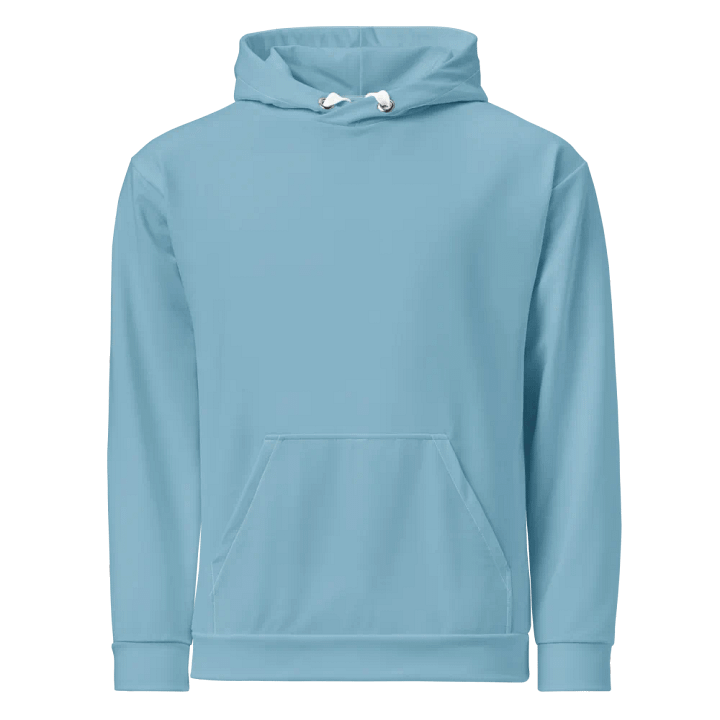 Plain Light Blue Soft Summer Unisex Recycled Polyester Heavyweight Premium Hoodie by Treasure Pie product image (1)