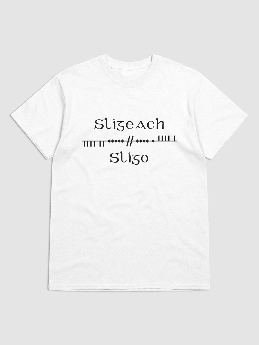 Sligo/Sligeach Scholastic style Ogham white printed T-shirt product image (1)