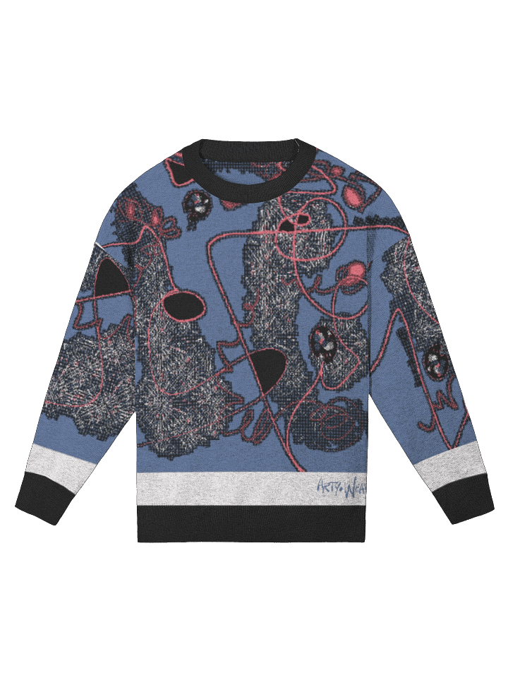 ArtyKnit Ugly Sweater 'Scribble Blue' product image (1)