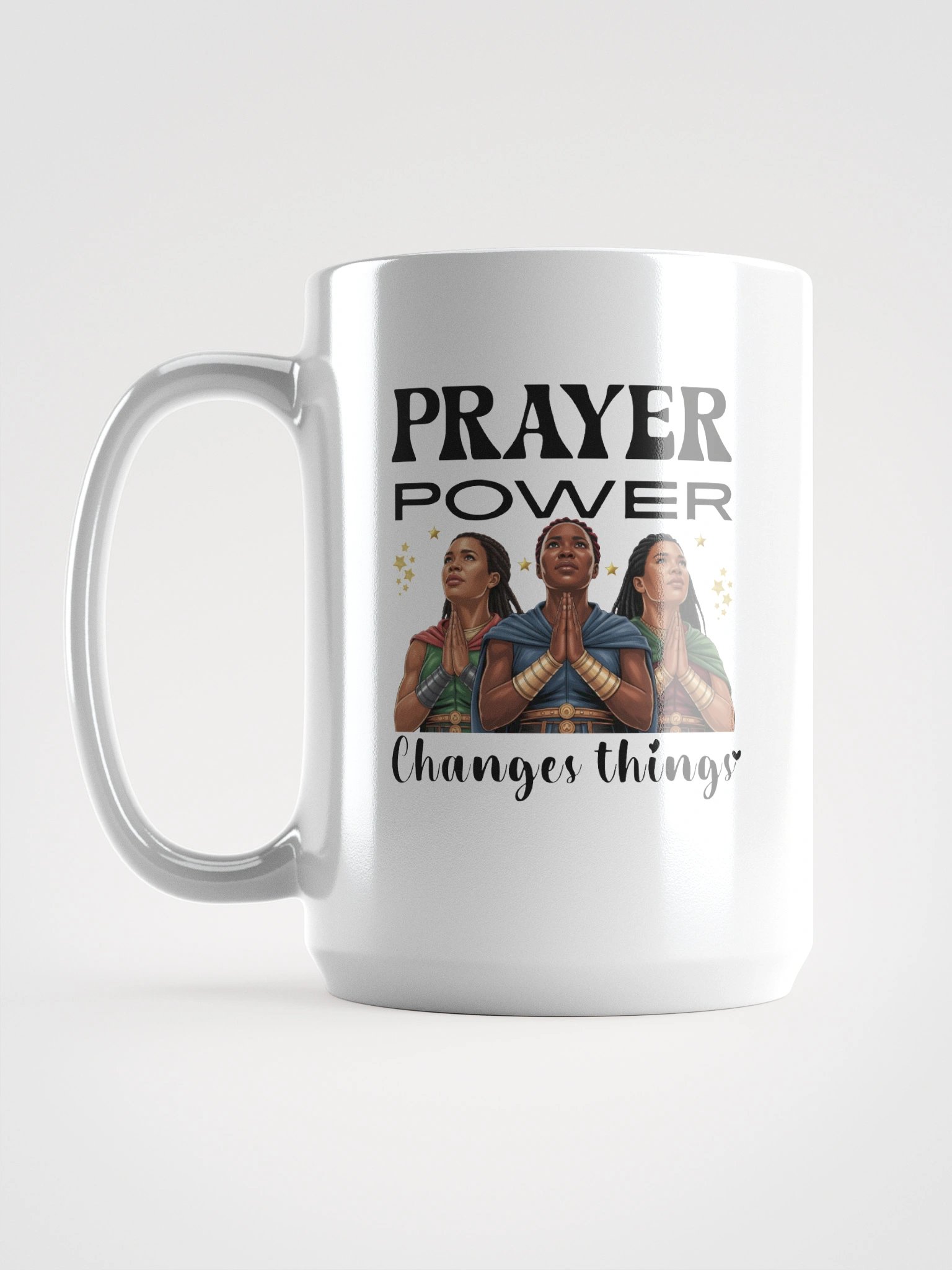 Prayer Power Changes Things, Christian Glossy White Ceramic mug. product image (6)