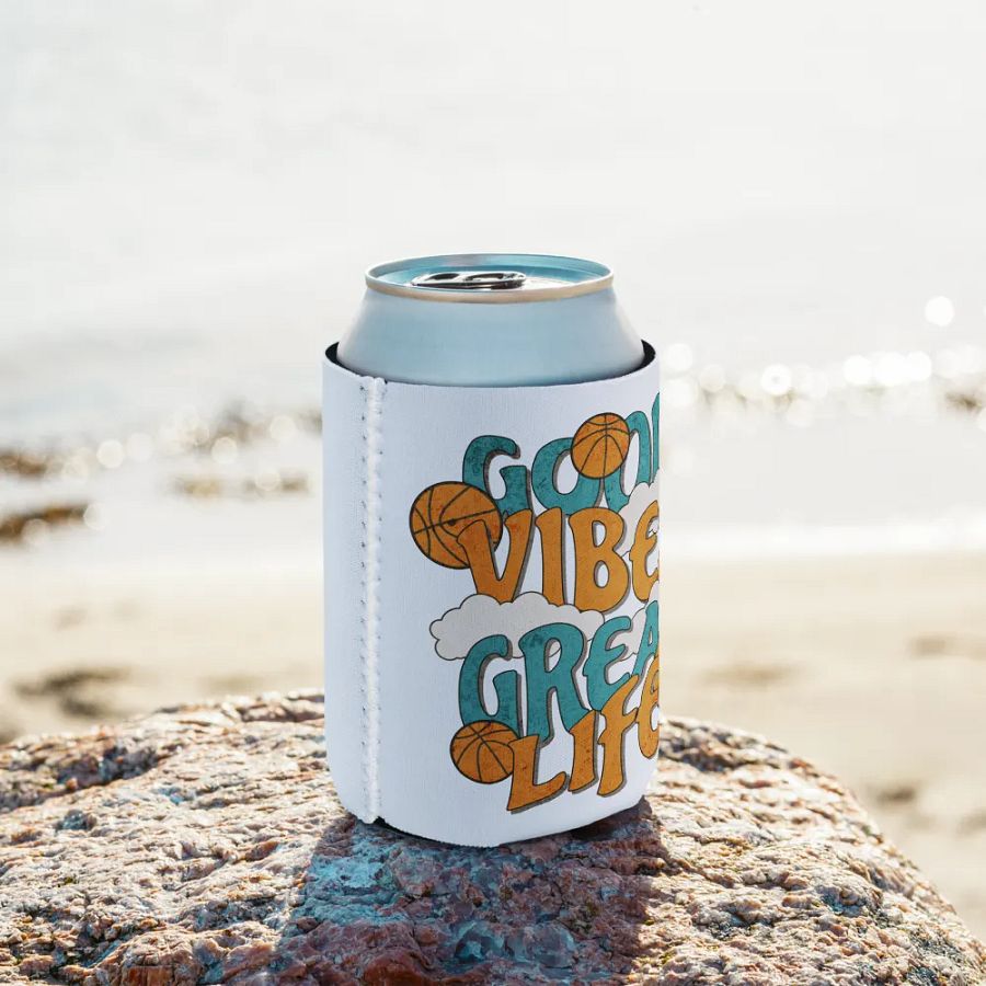 Good Vibes Great Life Basketball Cloudy Hoops Can Cooler product image (9)