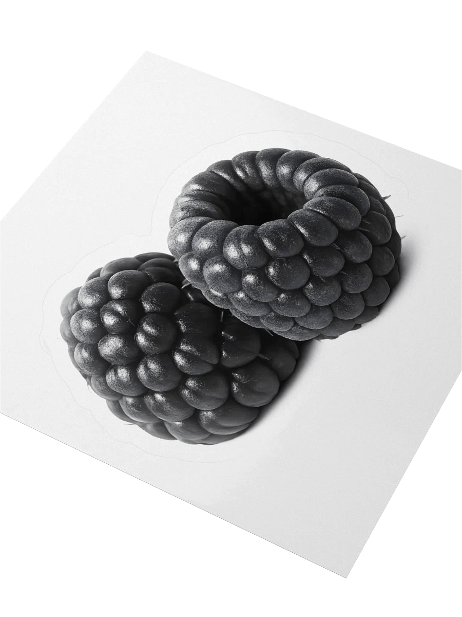 Black Matte Raspberries Sticker product image (3)