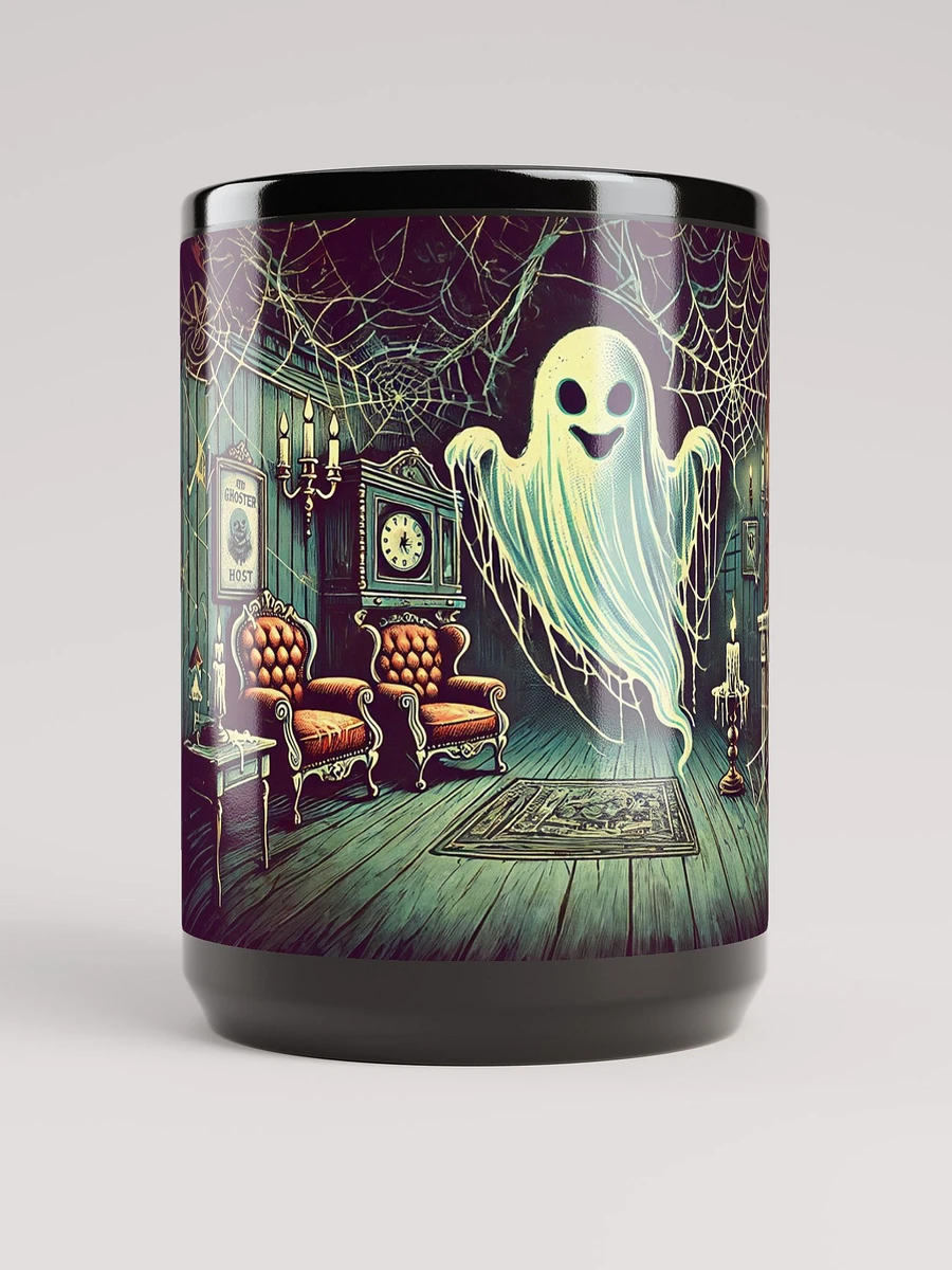 Ghost in a Haunted House Black Glossy Mug product image (1)