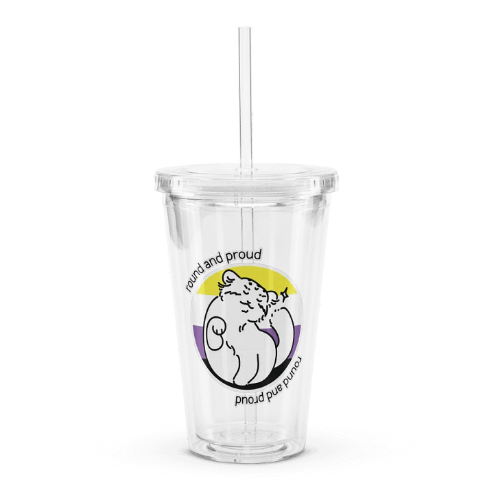 Round and Proud Manul Nonbinary Version - Transparent Cup & Straw product image (1)