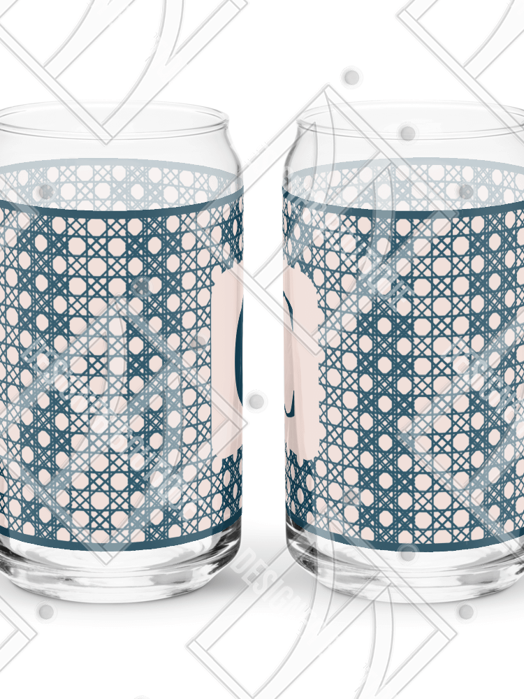 Le Rose Blue Monogram B Can-Shaped Glass product image (7)