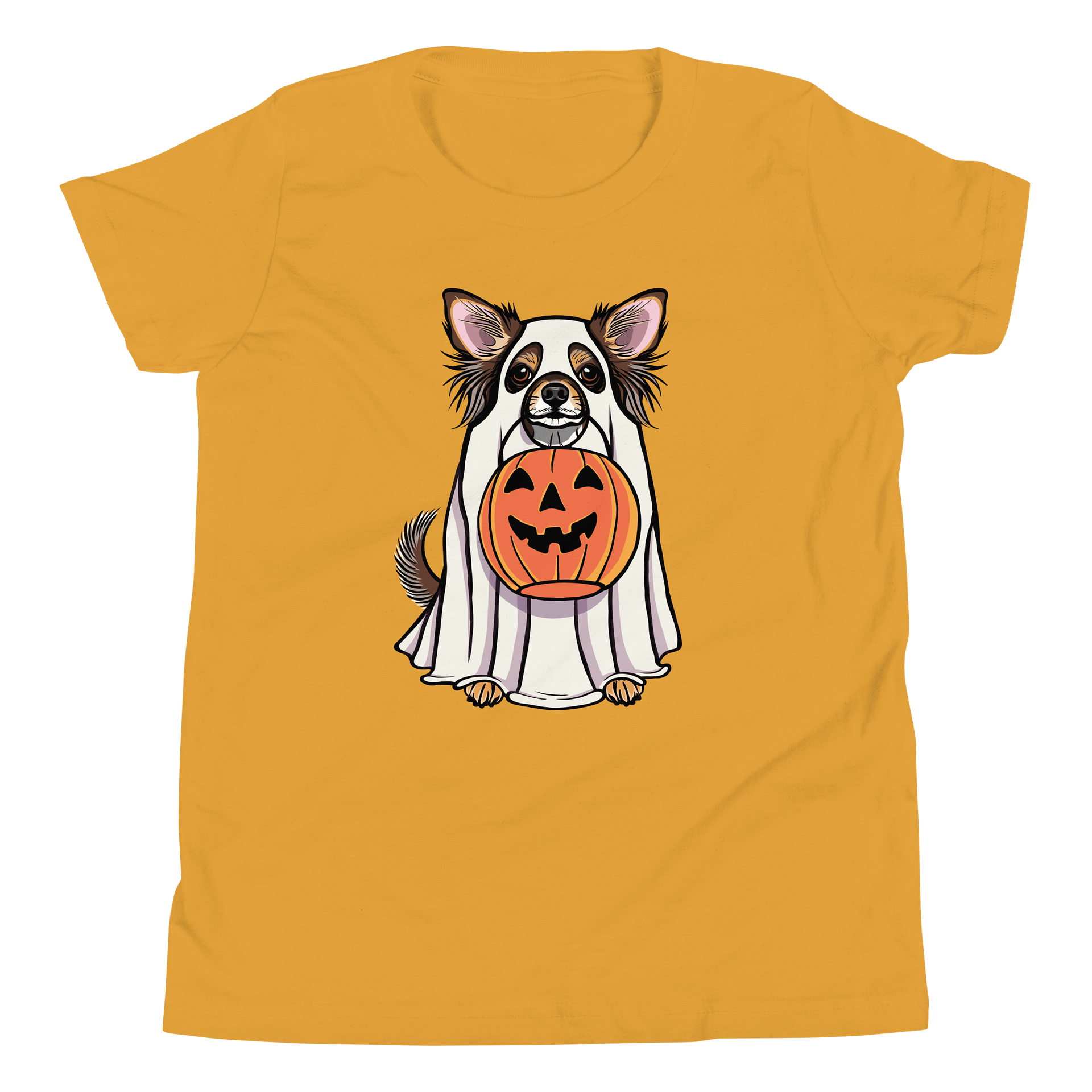 Halloween Longhaired Chihuahua(Chocolate & Tan) Youth T-Shirt product image (5)