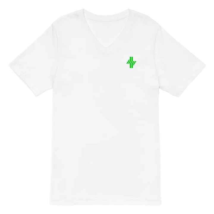 Cowbolt, White V-Neck T-shirt With Small Print product image (1)