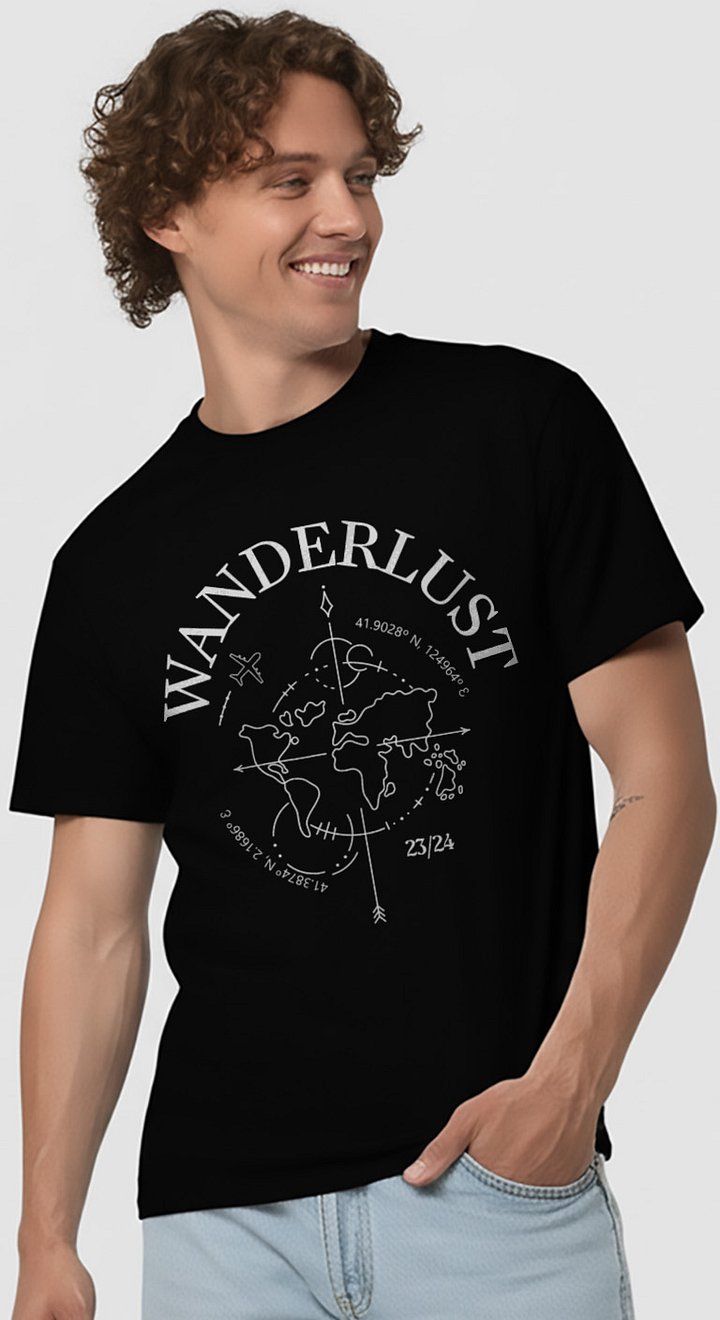 Wanderlust World Map Graphic T-Shirt product image (1)