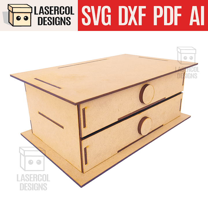 2 Drawers Desk Organizer - Laser Cut Files product image (1)