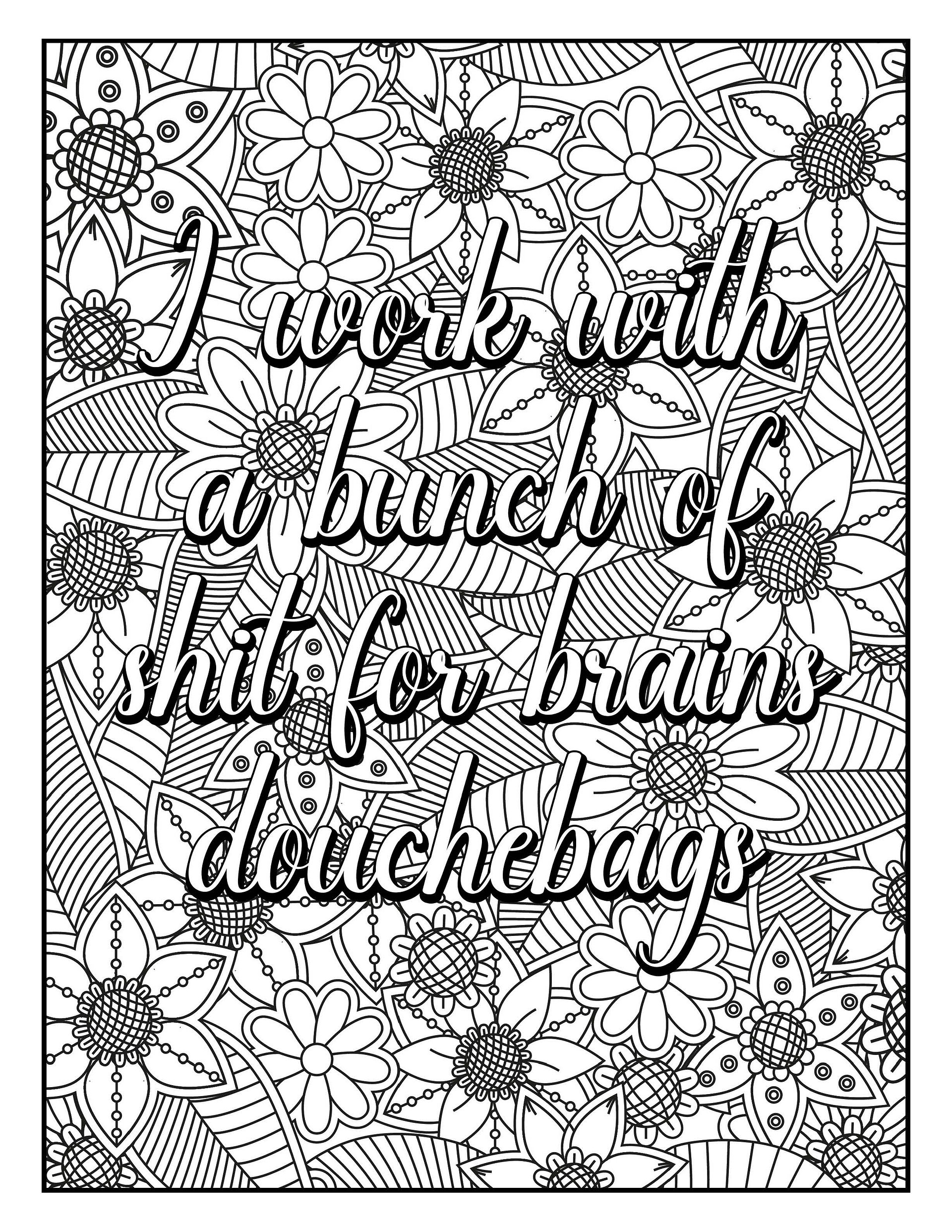 I Hate My F@cking Job Adult Swear Word Coloring Book | Printable | Cuss Words | Sweary Phrases | Curse Words product image (4)