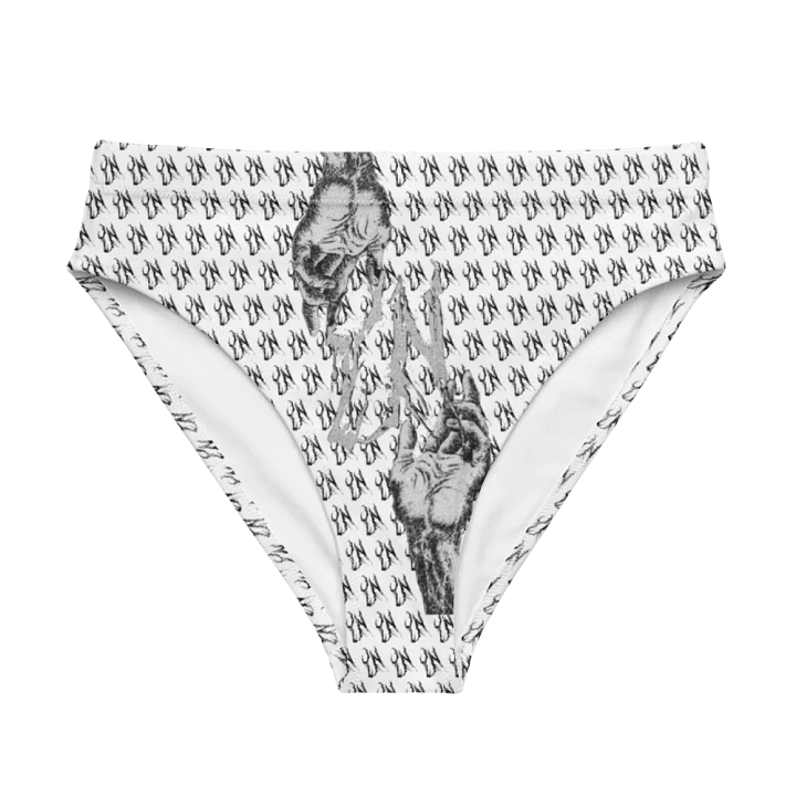 YN Checker Print High Waisted Bikini Bottom product image (1)