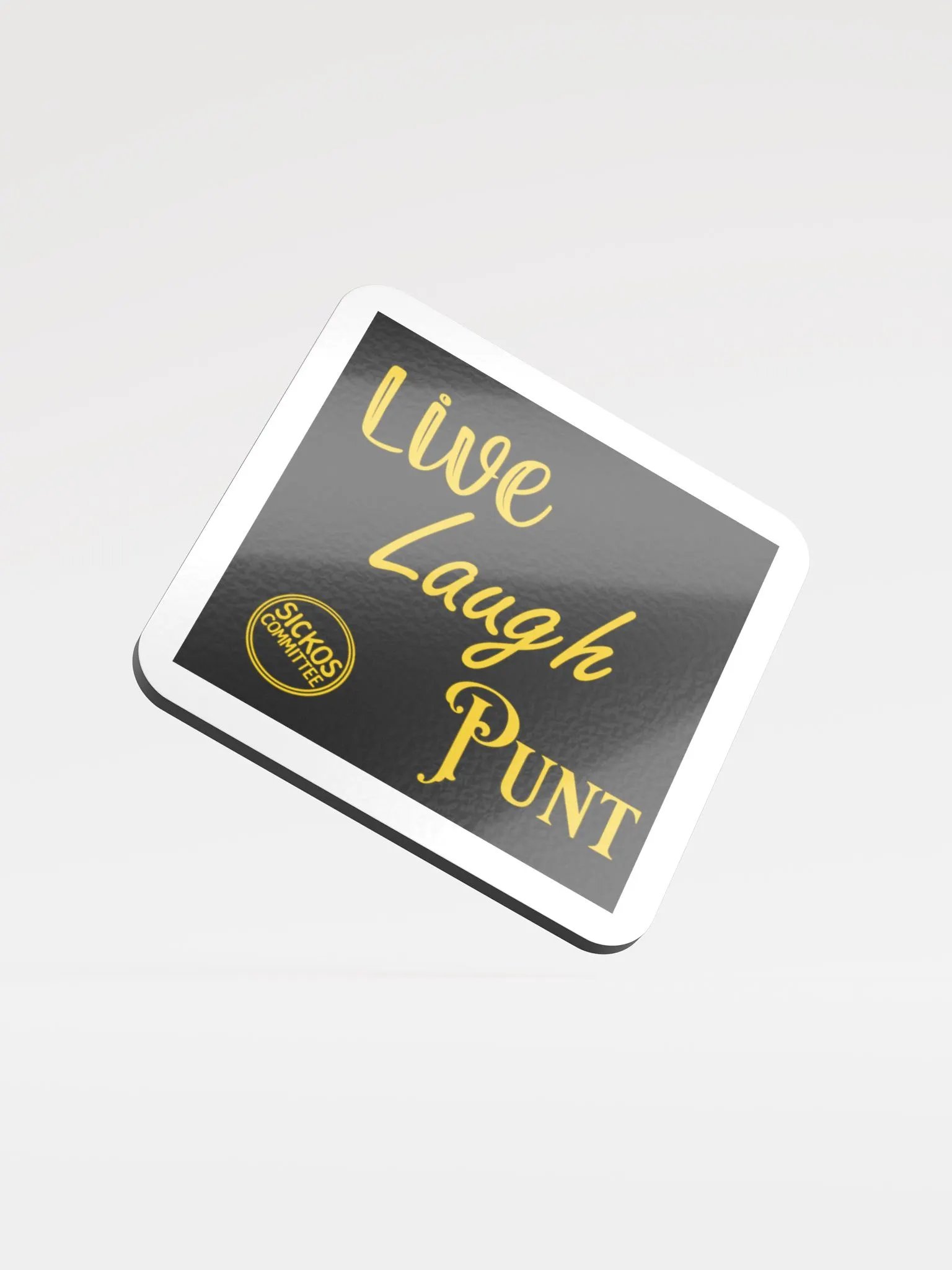 Live Laugh Punt Glossed Cork Coaster (One Coaster) product image (1)
