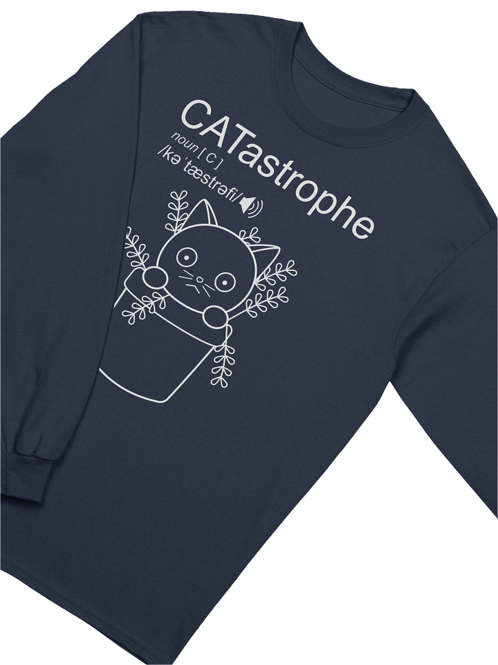 CATastrophe (Cat in Plant Pot) - Unisex Adult Long Sleeve T-shirt product image (2)