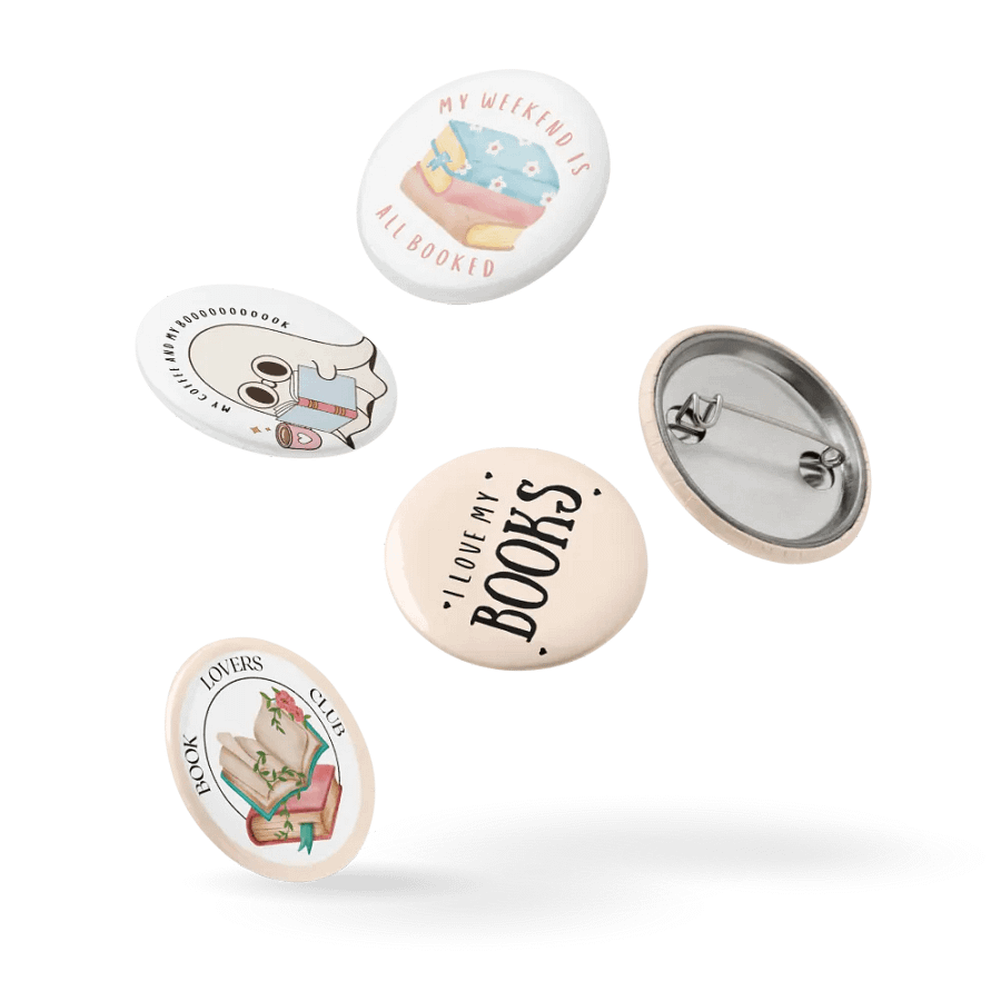 Pastel Pink Pins Set for Reading Lovers product image (6)