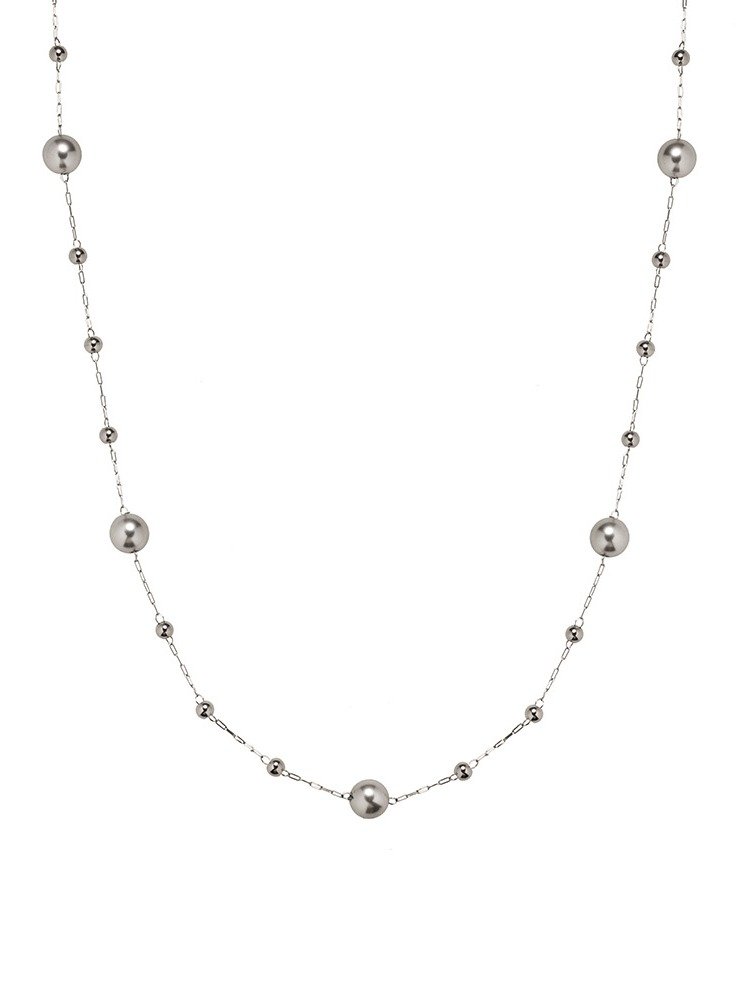 glass Silver pearl Necklace | 18K Gold Plated product image (1)