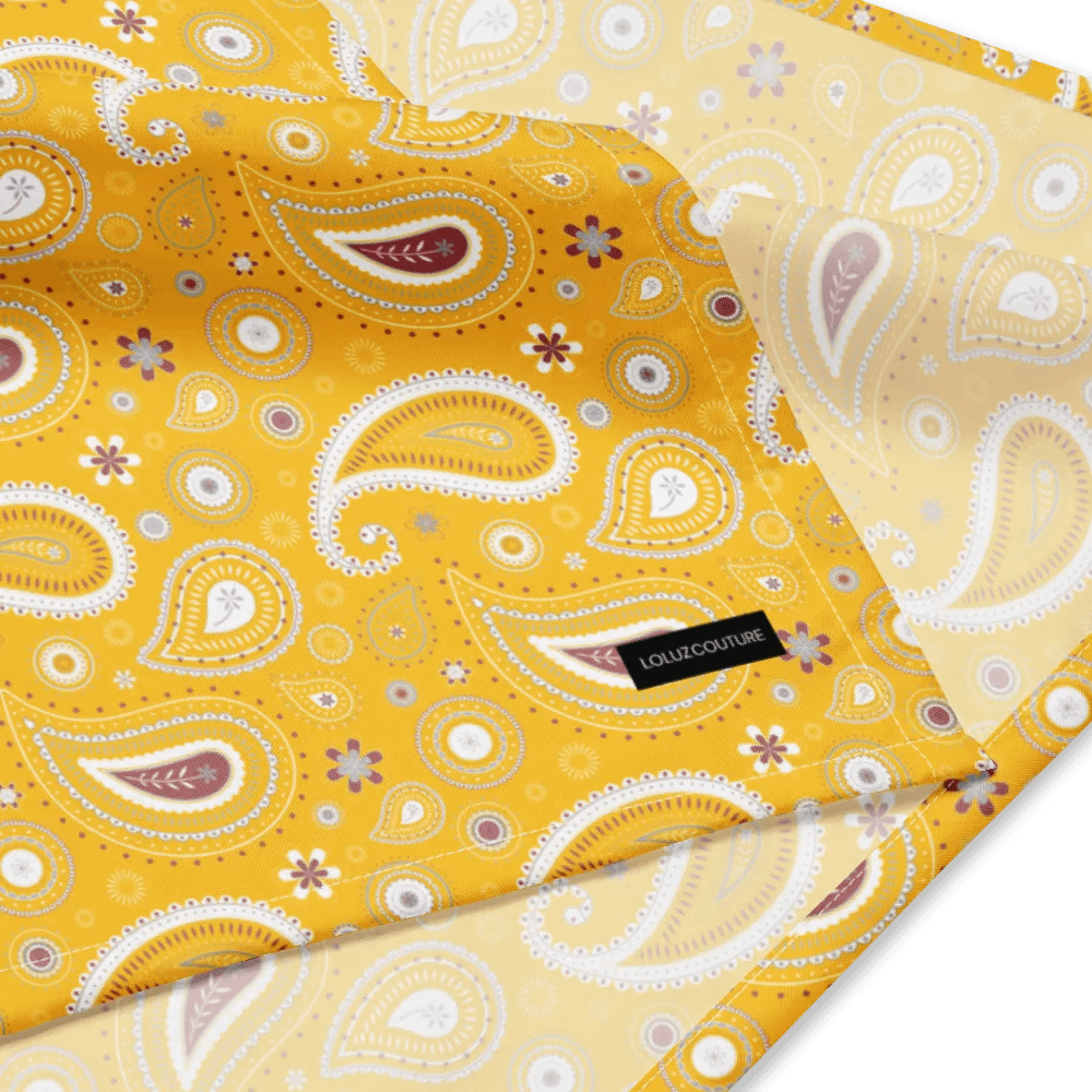 Yellow Paisley Dreams All-Over Print Bandana product image (4)