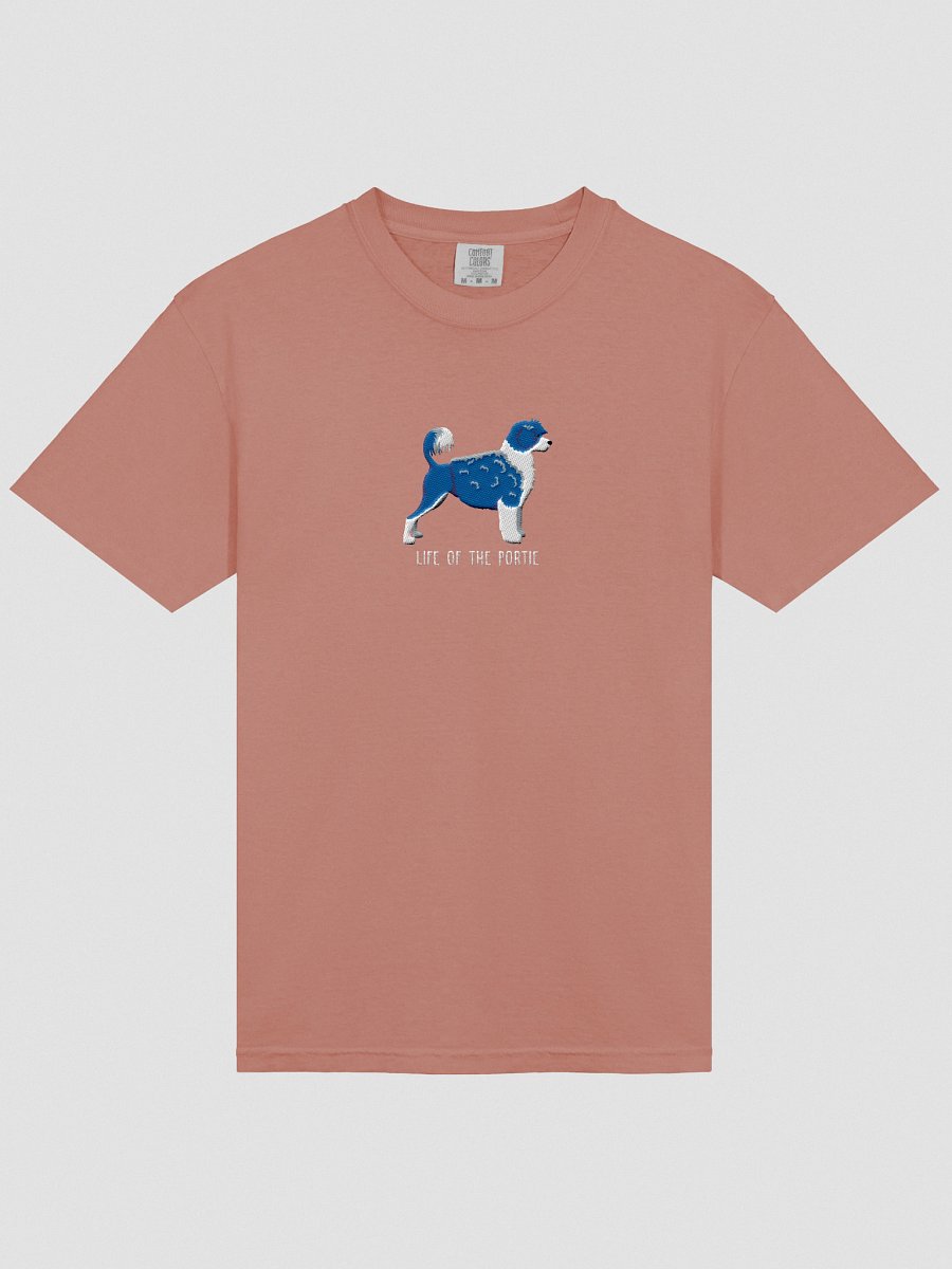 Life of the Portie T-Shirt(Embroidered) of a Portuguese Water Dog(Blue & White) product image (15)