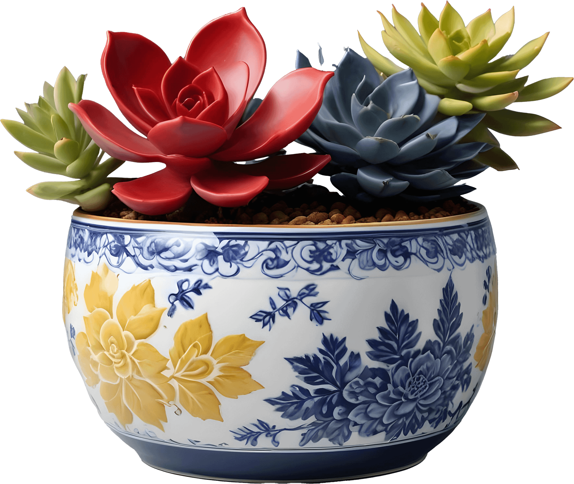 Chinese Porcelain Pot – New Year Floral Design PNG product image (1)