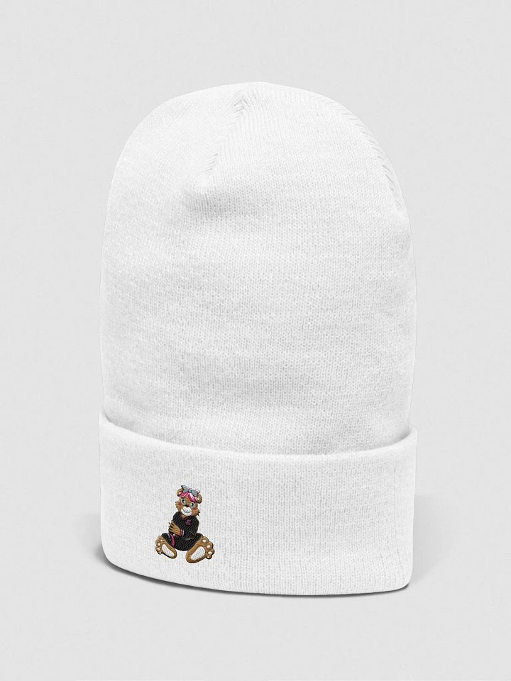 Sitting Girl Bear White Beanie product image (2)