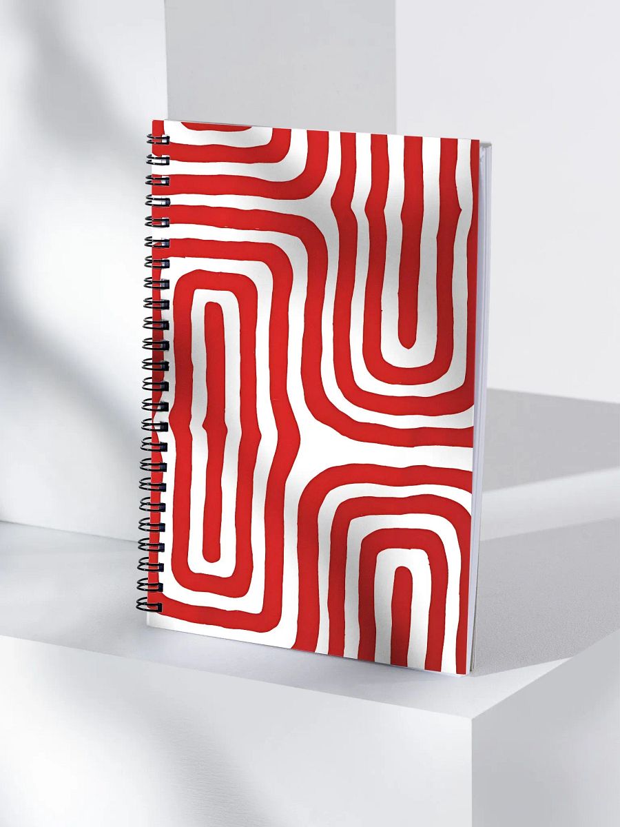 Bold Red Maze Abstract Art Spiral Notebook product image (6)