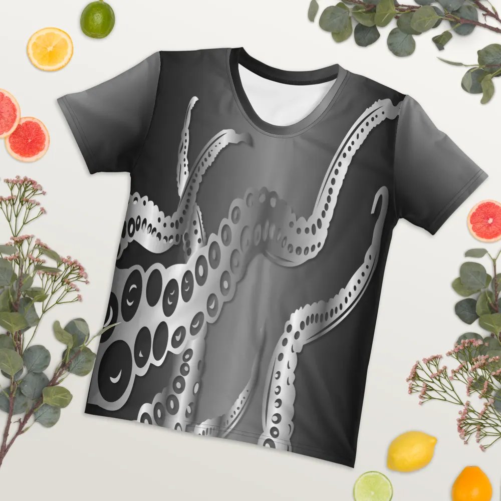 Octopus Tentacles Silver All Over Print T-shirt product image (8)