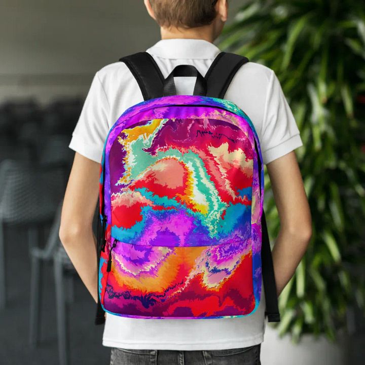 Neon Tides - Crystal & Abstract Art Rucksack product image (2)