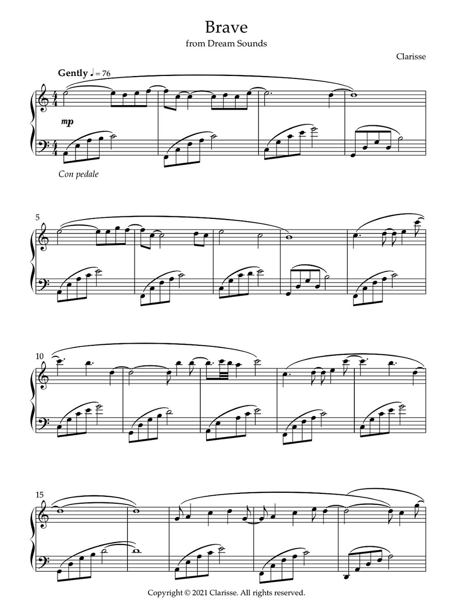 Brave - Sheet Music product image (1)