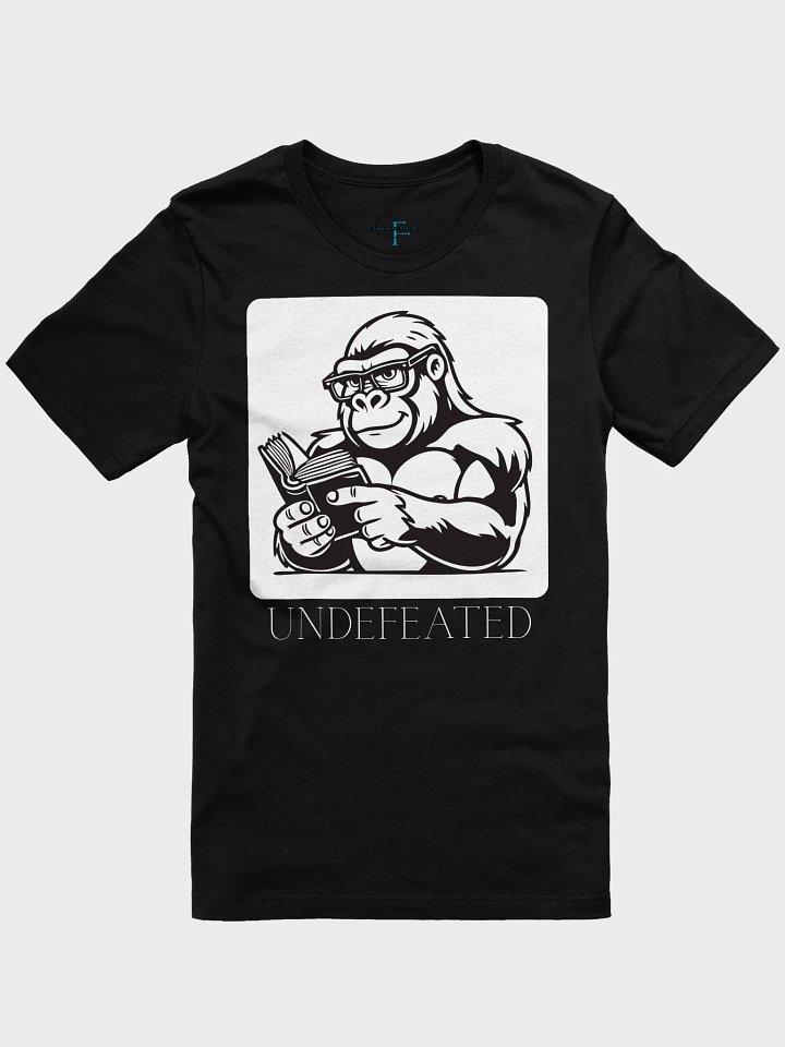 Undefeated Gorilla Reading Tee – Smart Strength Collection | Bella+Canvas 3001 product image (1)