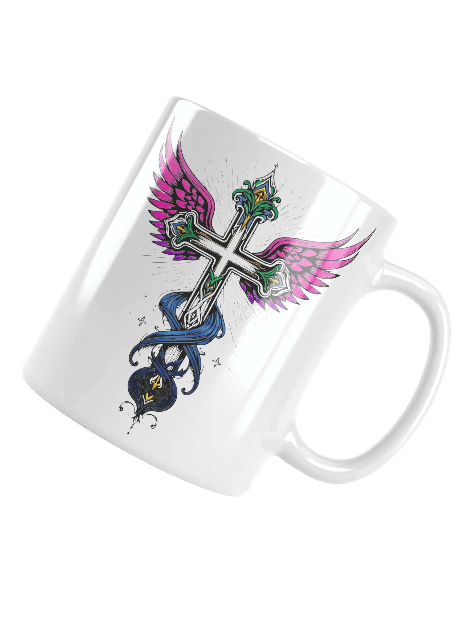 Sip with Faith and Flight! - "Angel Wings Cross" Coffee Mug product image (10)