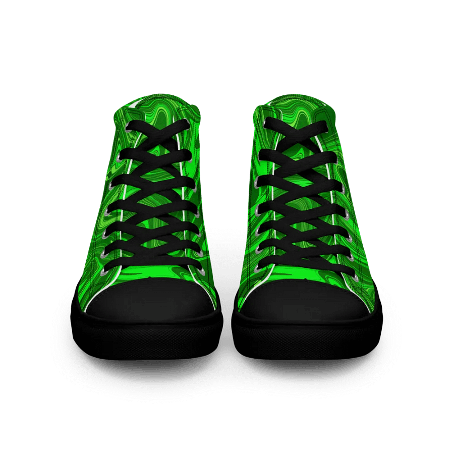 Men's High Top Canvas Shoes - Different Shades of Green Digital Fluid Art product image (12)