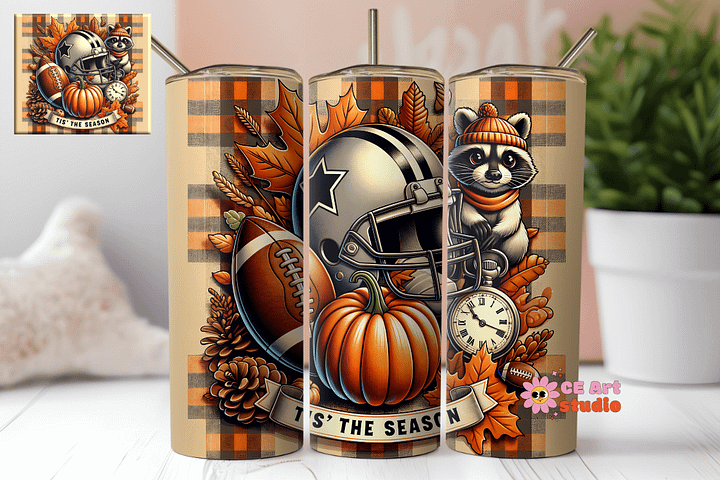 Tis' The Season Raccoon Tumbler Wrap PNG product image (1)