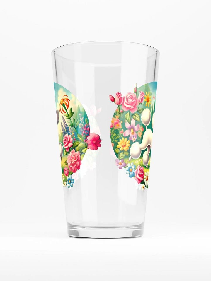 Adorable Poodle in Floral Garden 16 oz Glass product image (2)