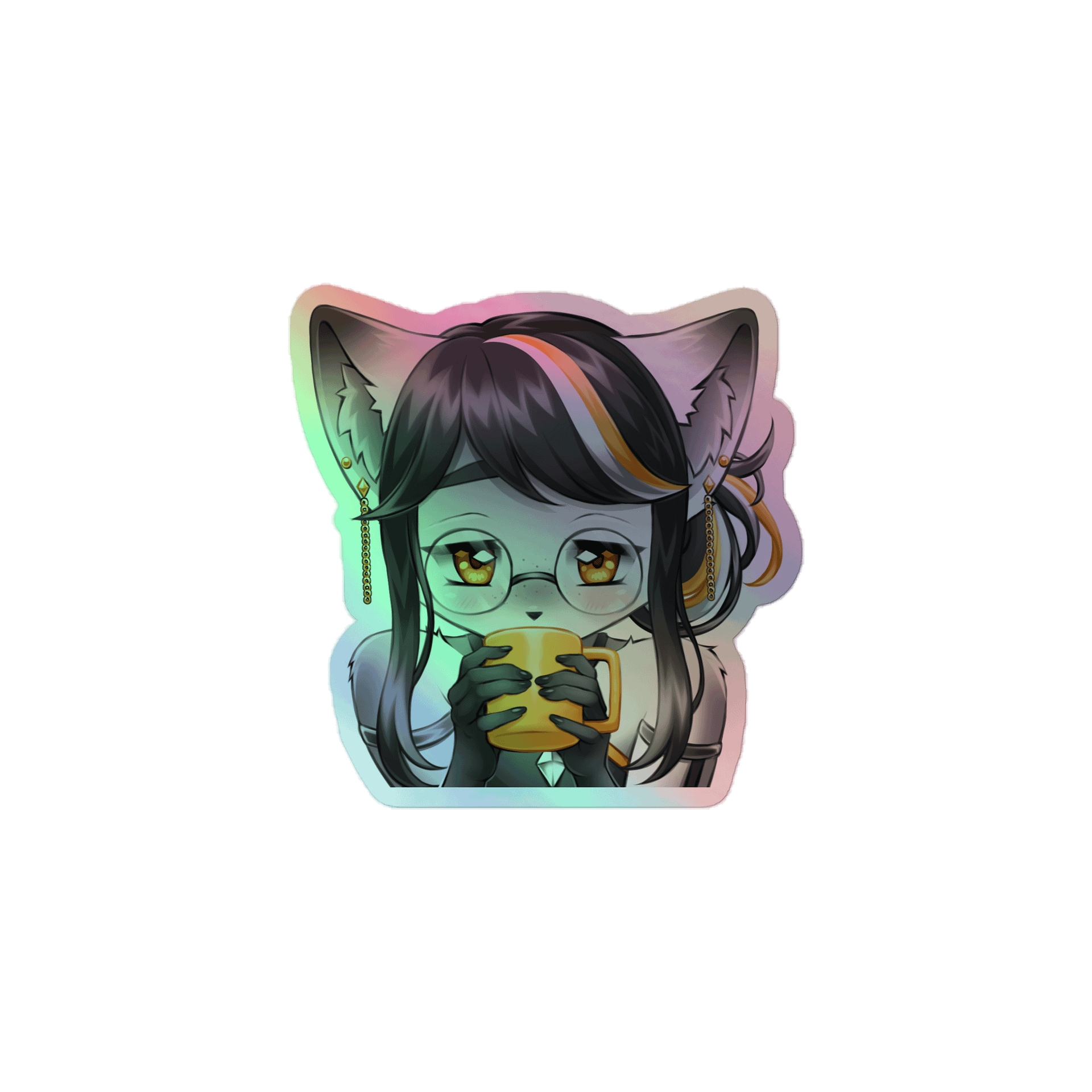 Sipping Shiro Holographic Sticker product image (1)