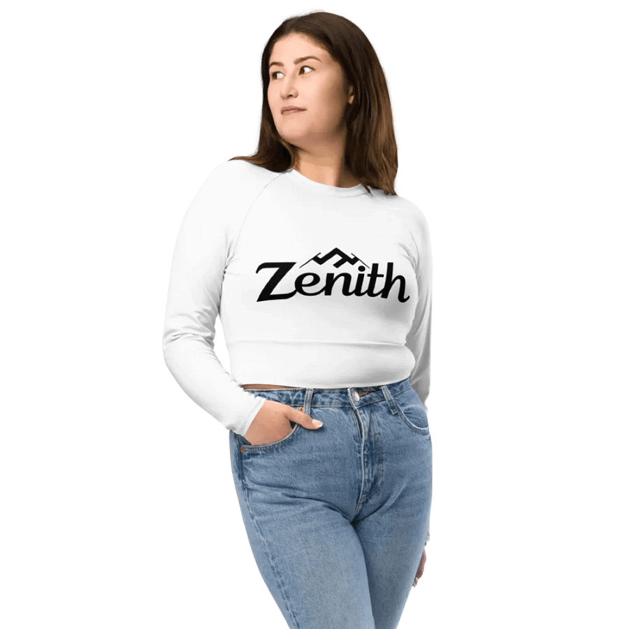 Zenith Women's White Long Sleeve Crop Top product image (1)