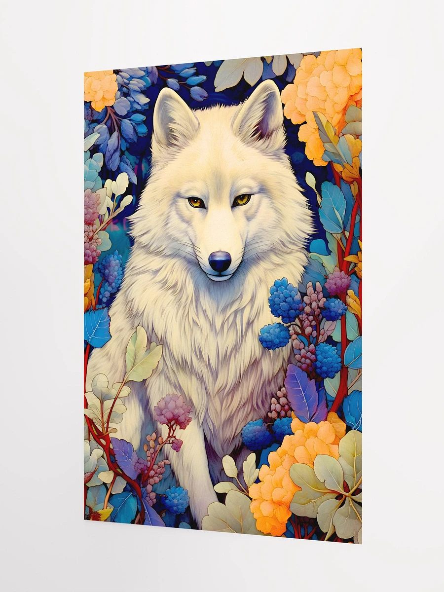 White Wolf in a Lush Floral Enchanted Magic Forest Matte Poster product image (5)