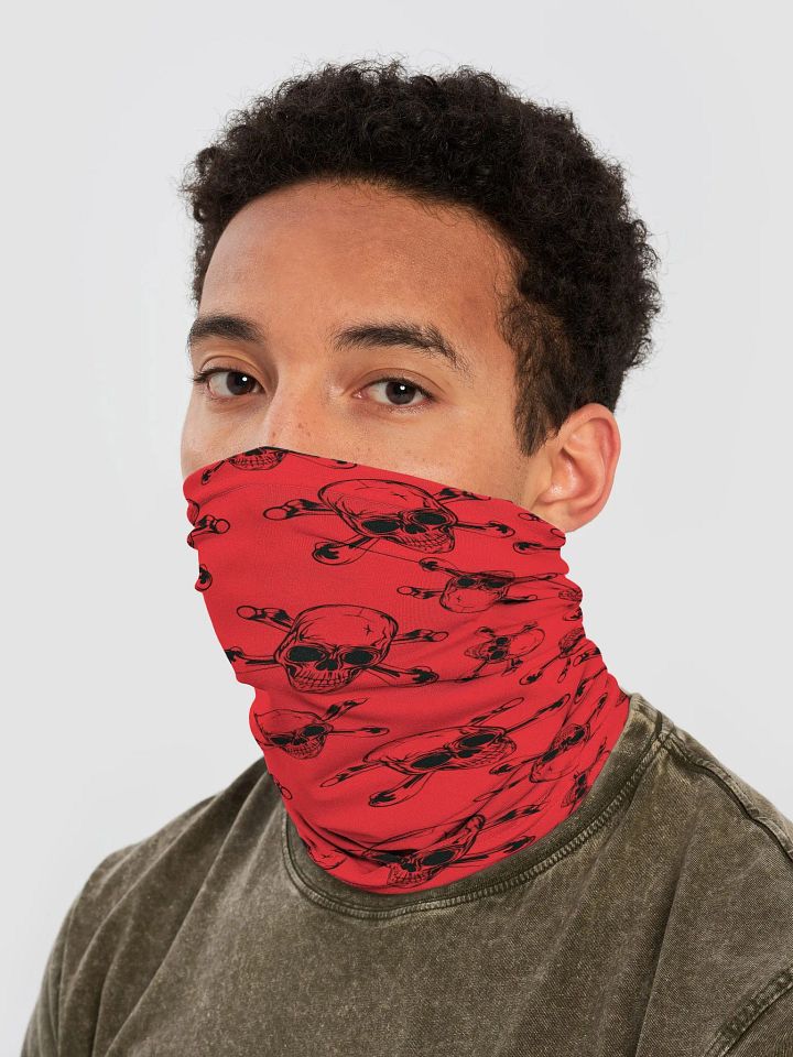 Skull & Cross Bones - Red - Neck Gaiter/Face Mask product image (2)