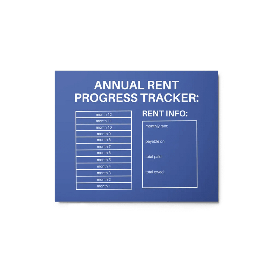 ANNUAL RENT TRACKER (white design 12) product image (1)