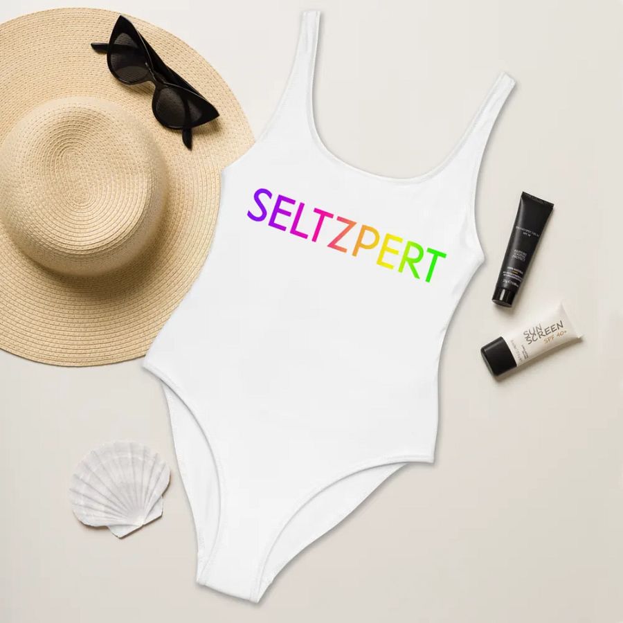 Seltzpert Women's Swimsuit (White) | Rainbow Paradise product image (10)