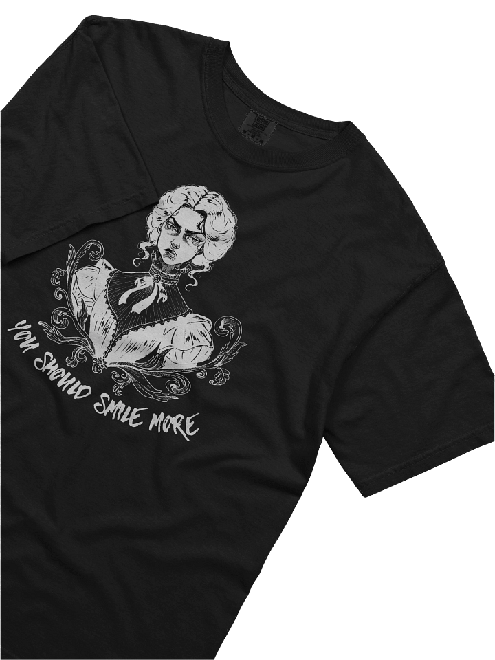 "SMILE MORE" Black T-shirt (Design #3) product image (2)