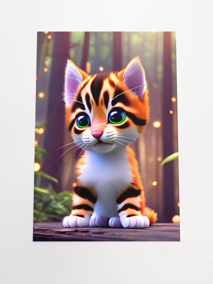 Adorable Orange, Black & White Kitten with Big Blue & Green Eyes in Firefly Forest product image (2)