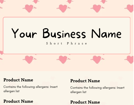 Soft Pink Valentine's Cake Tasting Label Templates product image (4)