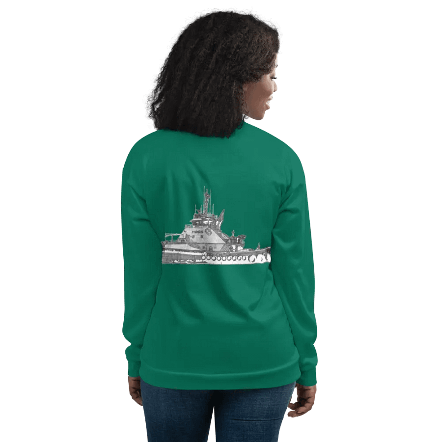 Copy of Twin Anchor Titan tug Teal Bomber Jacket product image (11)